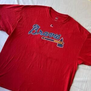 Atlanta Braves Ronald Acuña Jr. #13 Majestic MLB Player Tee Red Size 2XL